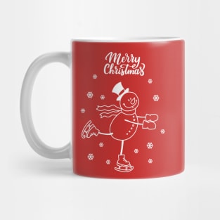 Ice Skating Snowman Mug